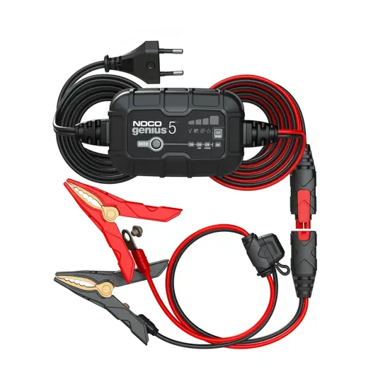 Noco Genius 5 Caricabatterie per batterie da 6V e 12V 5000mA (umido, gel, MF, MF, CA, EFB, AGM e ioni di litio)