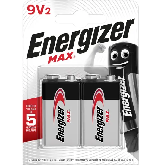 Pile Energizer Max 9V / 522 (2 pezzi in blister)
