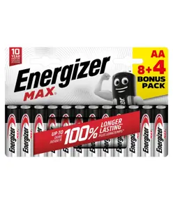 Pile Energizer Max AA / E91 (12 pezzi in blister) (8+4)