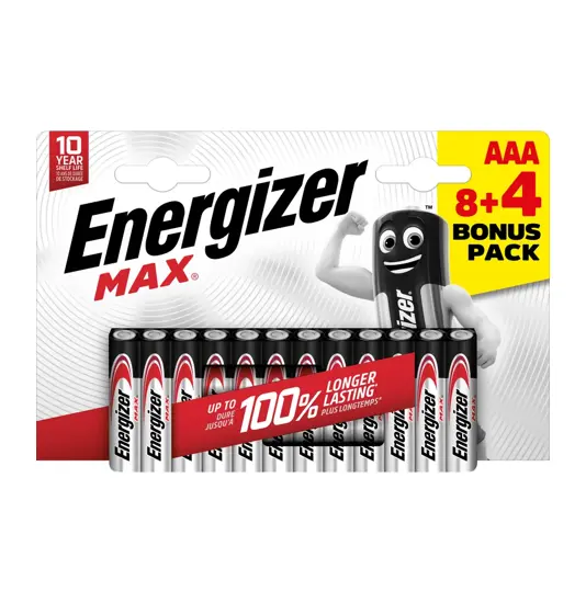 Pile Energizer Max AAA / E92 (12 pezzi in blister) (8+4)