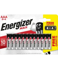 Pile Energizer Max AAA / E92 (12 pezzi in blister) (8+4)