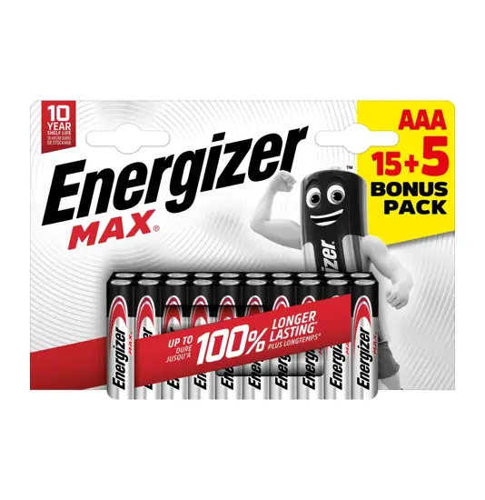 Pile Energizer Max AAA / E92 (20 pezzi in blister) (15+5)