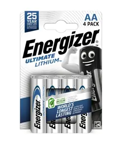 Pile Energizer Ultimate Lithium AA / E91 / L91 (confezione da 4)