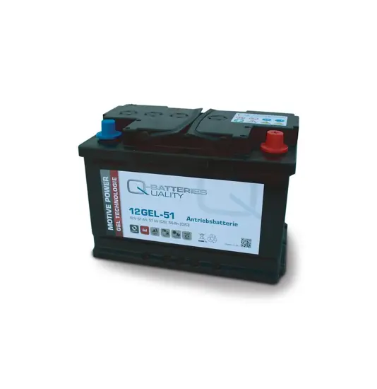 Q-Batteries 12GEL-51 Antriebsbatterie 12V 52Ah (5h), 60Ah (20h) wartungsfreier Gel-Akku VRLA