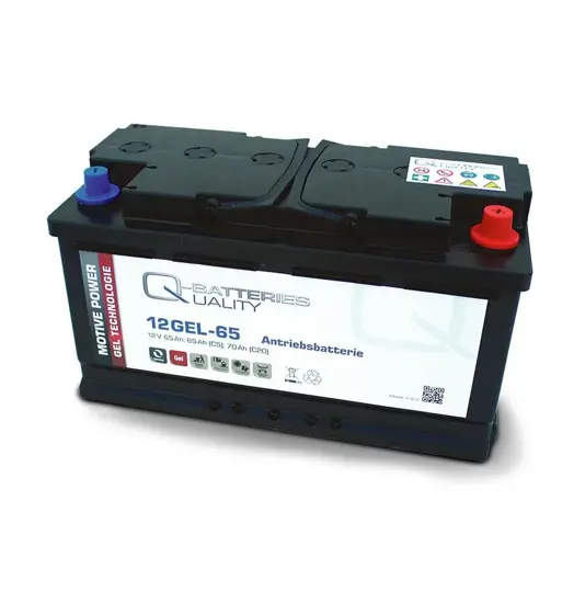 Q-Batteries 12GEL-65 Antriebsbatterie 12V 65Ah (5h), 73Ah (20h) wartungsfreier Gel-Akku VRLA