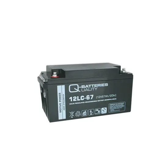 Q-Batteries 12LC-67 / 12V - 67Ah Blei Akku Zyklentyp AGM - Deep Cycle VRLA