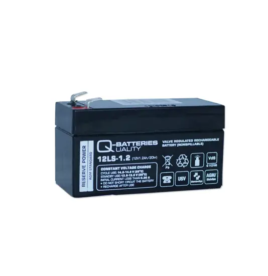 Q-Batteries 12LS-1.2 12V 1,2Ah Blei-Vlies Akku / AGM VRLA mit VdS