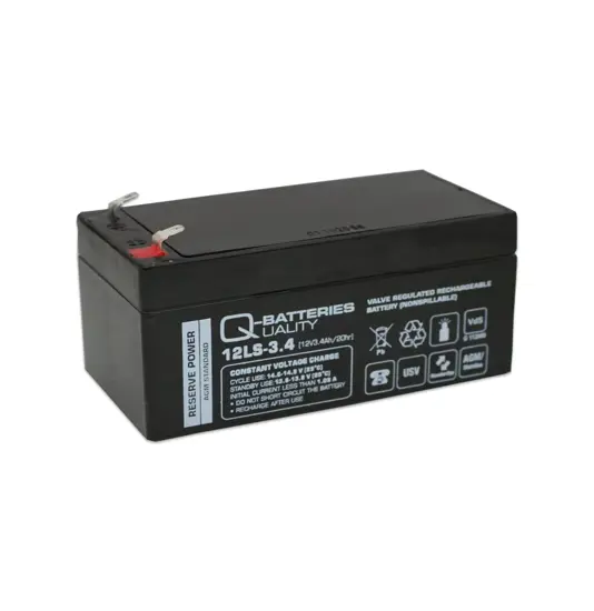 Q-Batteries 12LS-3.4 12V 3,4Ah Blei-Vlies Akku / AGM VRLA mit VdS
