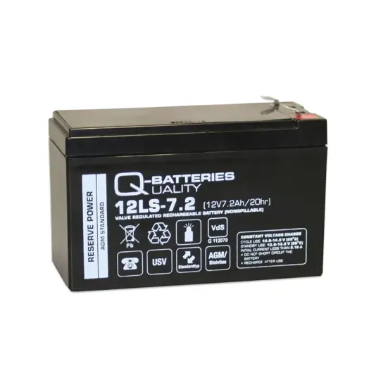 Q-Batteries 12LS-7.2 F2 12V 7,2Ah Blei-Vlies-Akku / AGM VRLA mit VdS