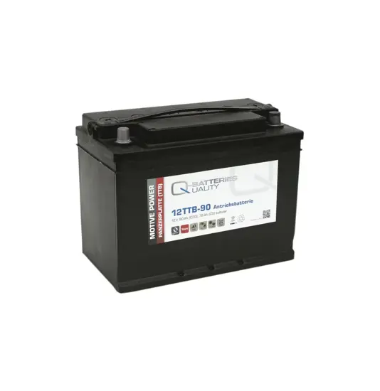 Q-Batteries 12TTB-90 12V 90Ah (C20) geschlossene Blockbatterie, positive Röhrchenplatte