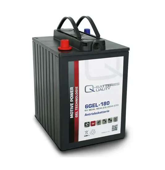 Q-Batteries 6GEL-180 Antriebsbatterie 6V 180Ah (5h) 205Ah (20h) wartungsfreier Gel-Akku VRLA