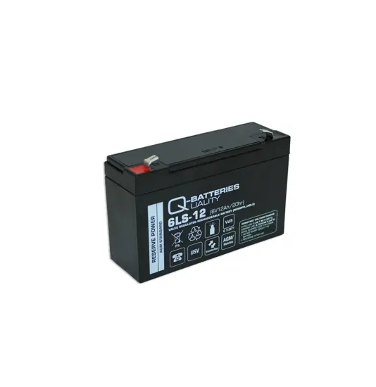Q-Batteries 6LS-12 6V 12Ah Blei-Vlies Akku / AGM VRLA mit VdS