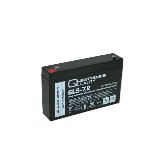 Q-Batteries 6LS-7.2 6V 7,2Ah Blei-Vlies Akku / AGM VRLA