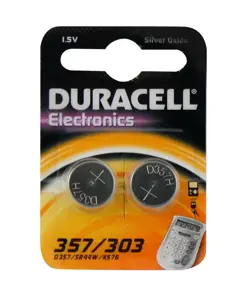 SR44 / D357 - Sølv-Oxid (2 stk.) duracell
