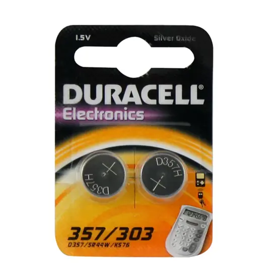 SR44 / D357 - Sølv-Oxid (2 stk.) duracell