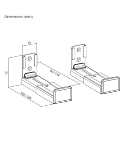 Staffa universale per soundbar, montata a parete, regolabile, 1 set