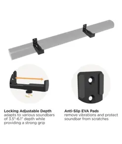 Staffa universale per soundbar, montata a parete, regolabile, 1 set