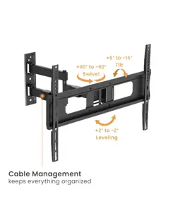 Supporto a parete per TV, completamente mobile, con cavo fisso, inclinazione, 50 kg. 37" - 86".