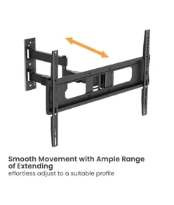 Supporto a parete per TV, completamente mobile, con cavo fisso, inclinazione, 50 kg. 37" - 86".