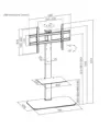 Supporto da pavimento per TV con fissaggio per cavi, 60 kg. 43" - 86".