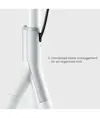 Supporto da pavimento per TV Treppiede, look legno, fissaggio cavi, 40" - 65" - Bianco/Legno