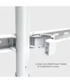 Supporto da pavimento per TV Treppiede, look legno, fissaggio cavi, 40" - 65" - Bianco/Legno