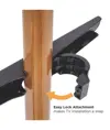 Supporto da pavimento per TV Treppiede, look legno, fissaggio cavi, 45" - 65" - Bianco/Legno