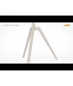 Supporto da pavimento per TV Treppiede, look legno, fissaggio cavi, 45" - 65" - Bianco/Legno