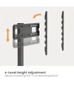 Supporto per TV con ruote e altezza regolabile, 50 kg. 37" - 75".