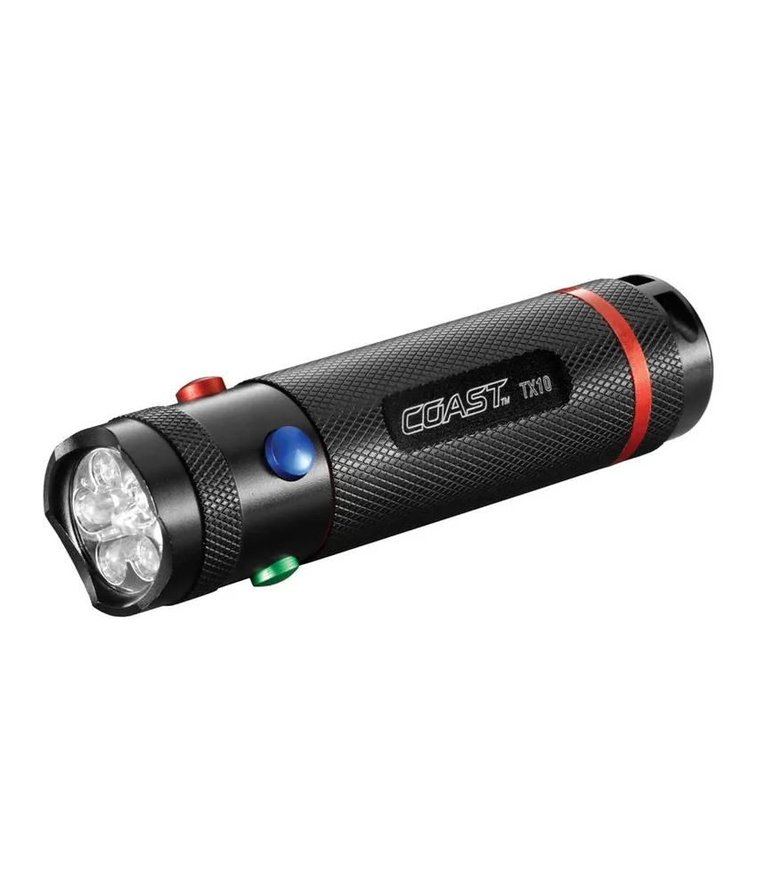 torcia TX10 con luce bianca, rossa, blu e verde. Coast, 80 lumen