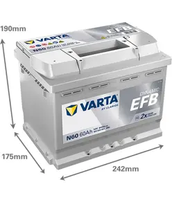Varta Blue Dynamic EFB N60 - 12V 60Ah (Start-Stop bilbatteri)