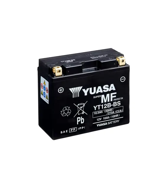 Yuasa YT12B-BS 12V AGM Batteri til Motorcykel