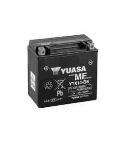 Yuasa YTX14-BS 12V AGM Batteri til Motorcykel