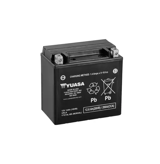 Yuasa YTX14L-BS 12V AGM Batteri til Motorcykel