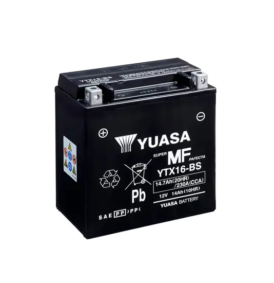 Yuasa YTX16-BS 12V AGM Batteri til Motorcykel