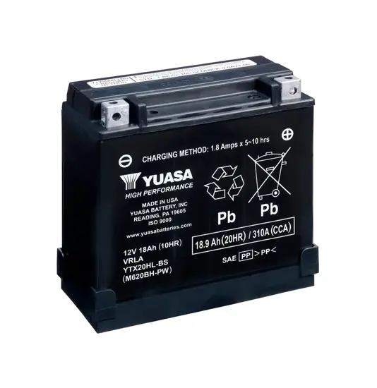 Yuasa YTX20HL-BS-PW 12V AGM Batteri til Motorcykel