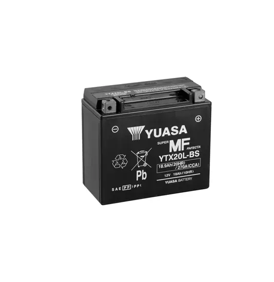 Yuasa YTX20L-BS 12V AGM Batteri til Motorcykel
