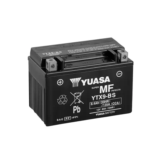 Yuasa YTX9-BS 12V AGM Batteri til Motorcykel