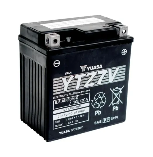 Yuasa YTZ7V 12V AGM Batteri til Motorcykel