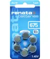 ZA675 (6 Stück) Hörgerätebatterien - 0 % Quecksilber Renata