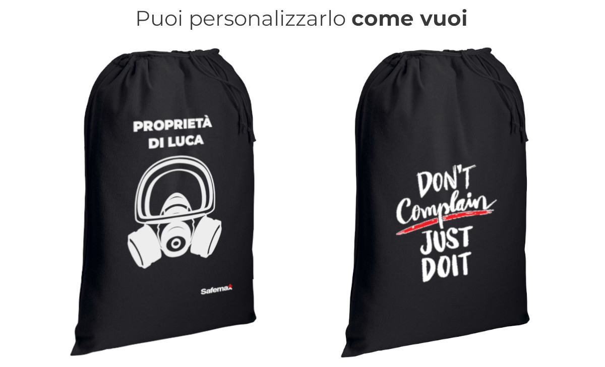 promozione per sacca per maschera pienofacciale personalizzabile