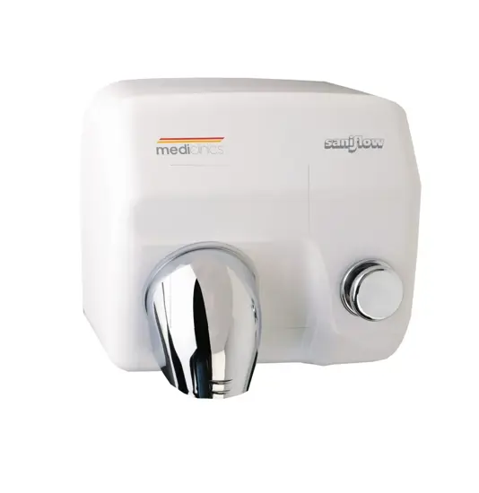 Asciugamani aria calda con pulsante Mediclinics Saniflow