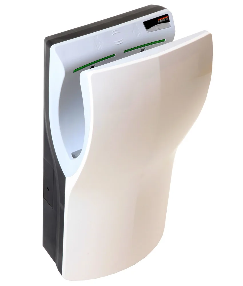 Asciugamani elettrico a inserimento verticale delle mani Mediclinics Dualflow Plus, superveloce a lama d'aria - risparmio energetico