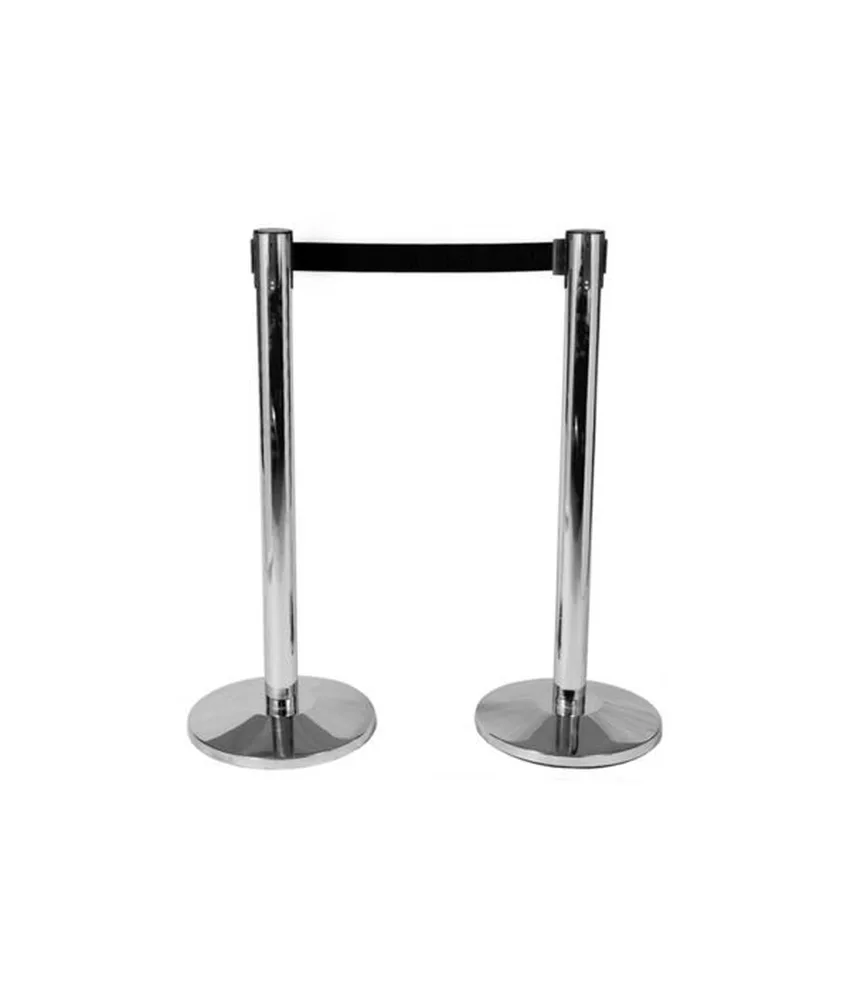 2 colonne con nastro retraibile Medial Alfa, in acciaio inox