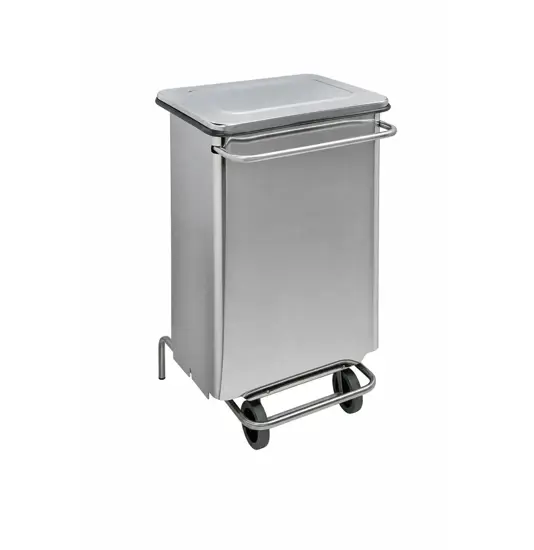 Contenitore mobile a pedale con tubolari in inox Medial Continox