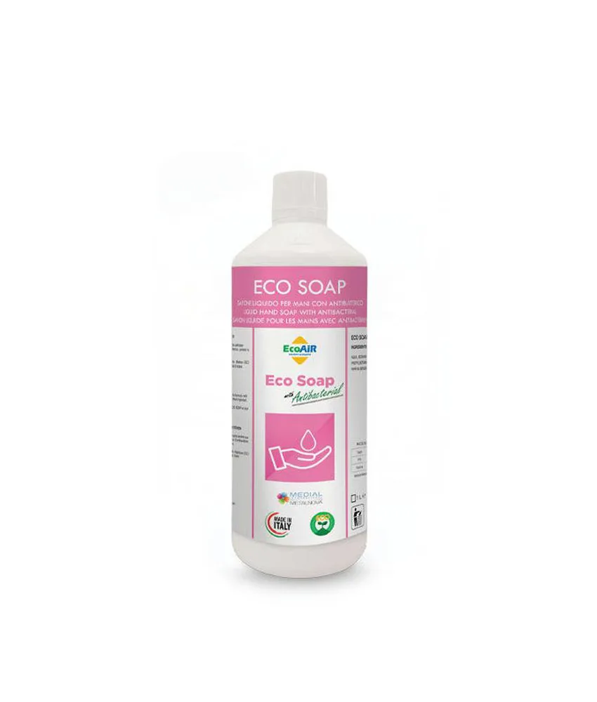 9 pezzi Sapone liquido con antibatterico per le mani (Limone - 1 L) Medial Ecosoap