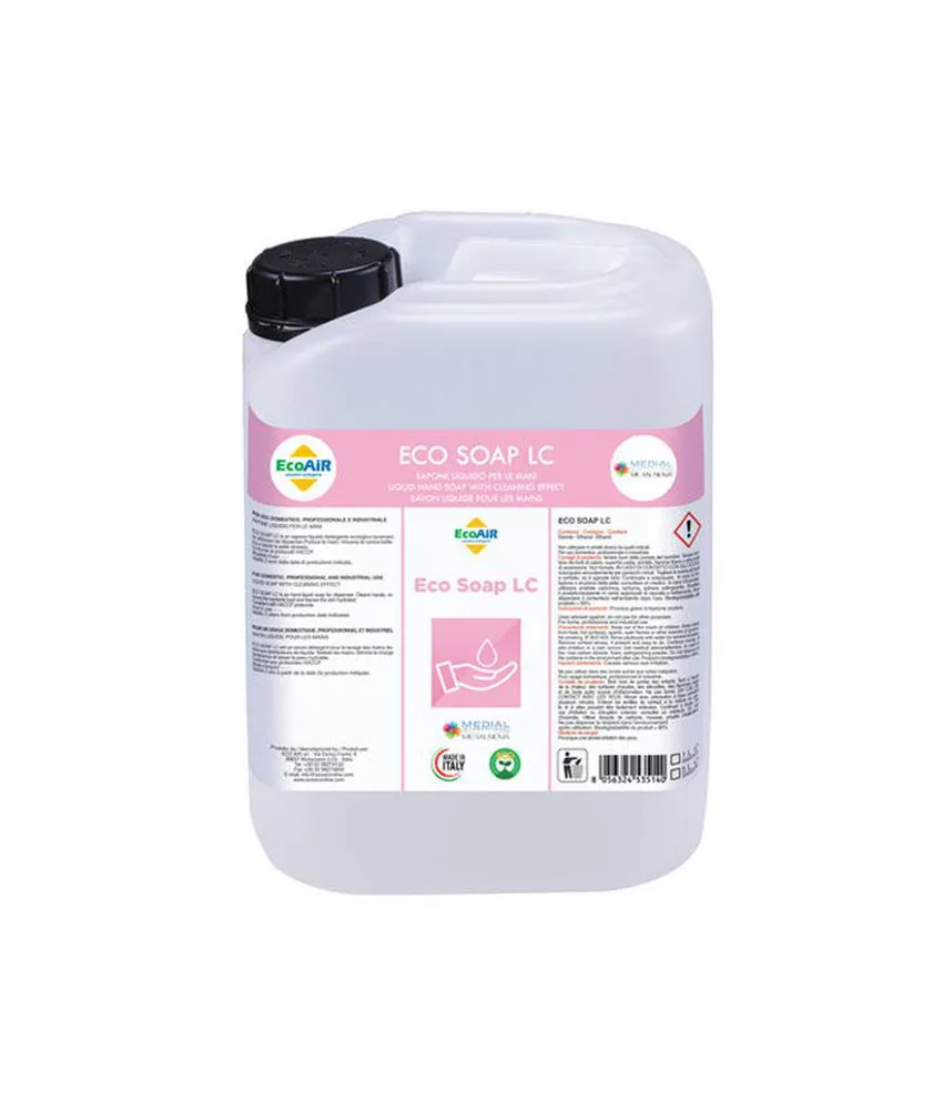 4 pezzi Sapone liquido mani (Talco - 5 L) Medial Ecosoap LC White