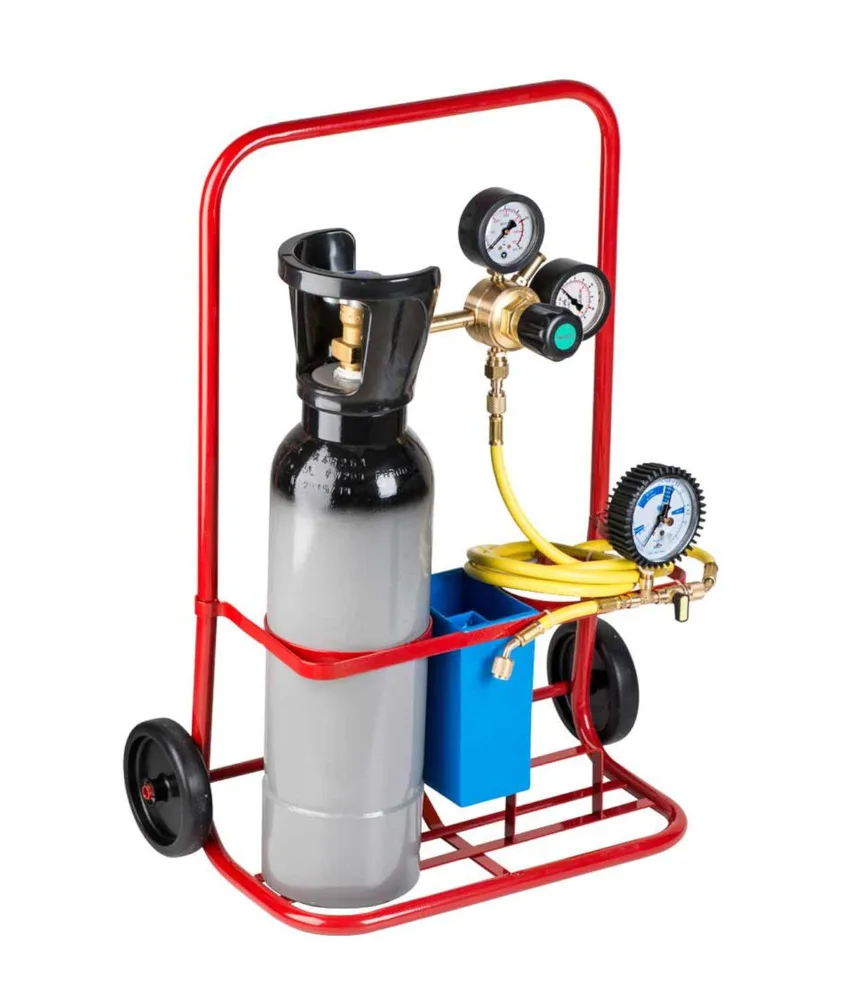 Klima kit 5000, per l'alloggiamento di una bombola da 2 litri di gas refrigerante - riduttore di pressione azoto MAXYMUM 60 bar