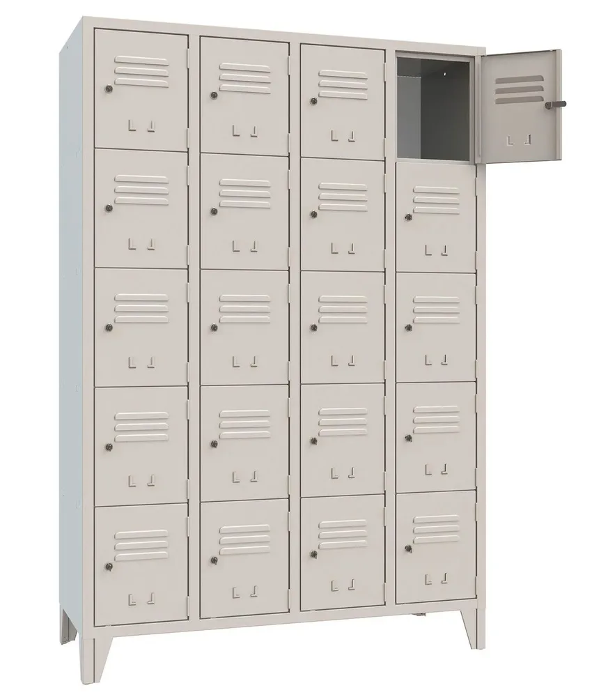 Armadio casellario a 20 vani, 1200 L x 500 P x 1800 H mm - serratura a cilindro con chiave