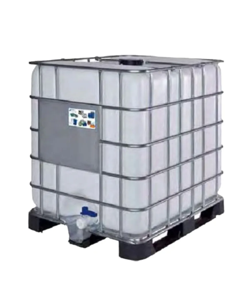 Cisterna IBC 1000 lt, valvola di scarico a farfalla 2" - pallet plastica - 1000 L x 1200 P x 1180 H mm